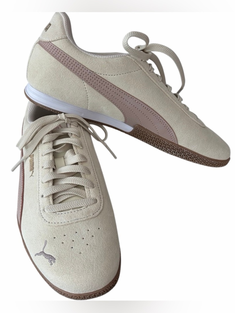 NWOT Puma Speedcat sneakers,cream suede upper & mauve formstrip size 9.